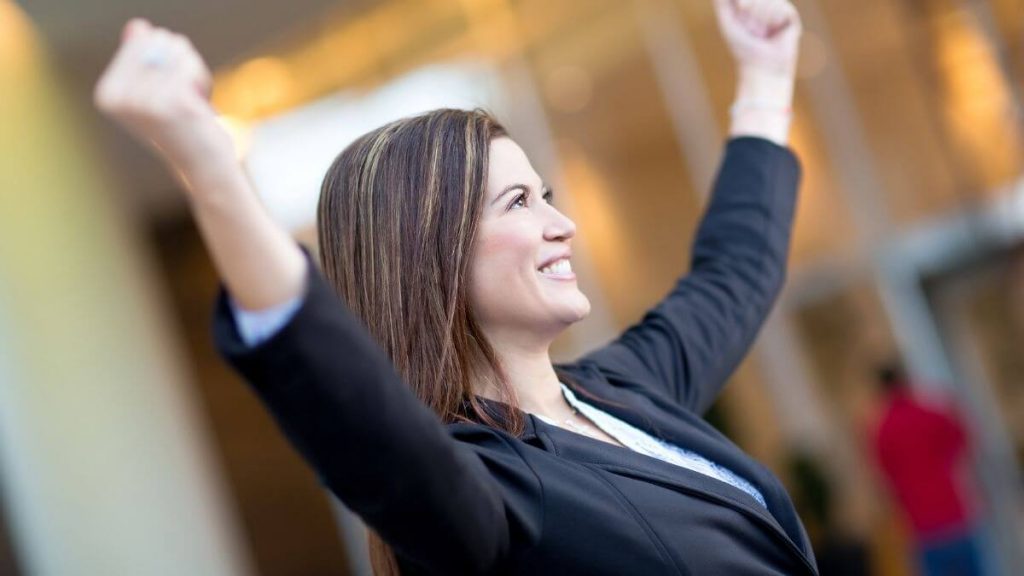 Best Interview Answer: The Mind-Blowingly Simple Formula to Give A Job-Landing Answer 2 professional woman who have just given the best interview answer
